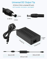 ALITOVE 12V 15A Power Supply DC 12 Volt 15amp 180W LED Driver Power Adapter AC to DC Converter 10A 5A Low Voltage Transformer 5.5x2.5 2.1mm Barrel for DC12V Device LED Light Printer Fan Pump Camera - ALITOVE-Add Vivid Color to Life